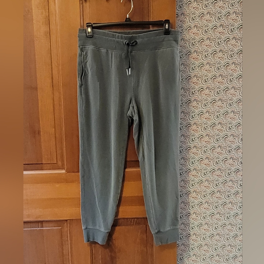 Athleta Balance Jogger Pants Charcoal Grey Tencel Blend Drawstring Size Large